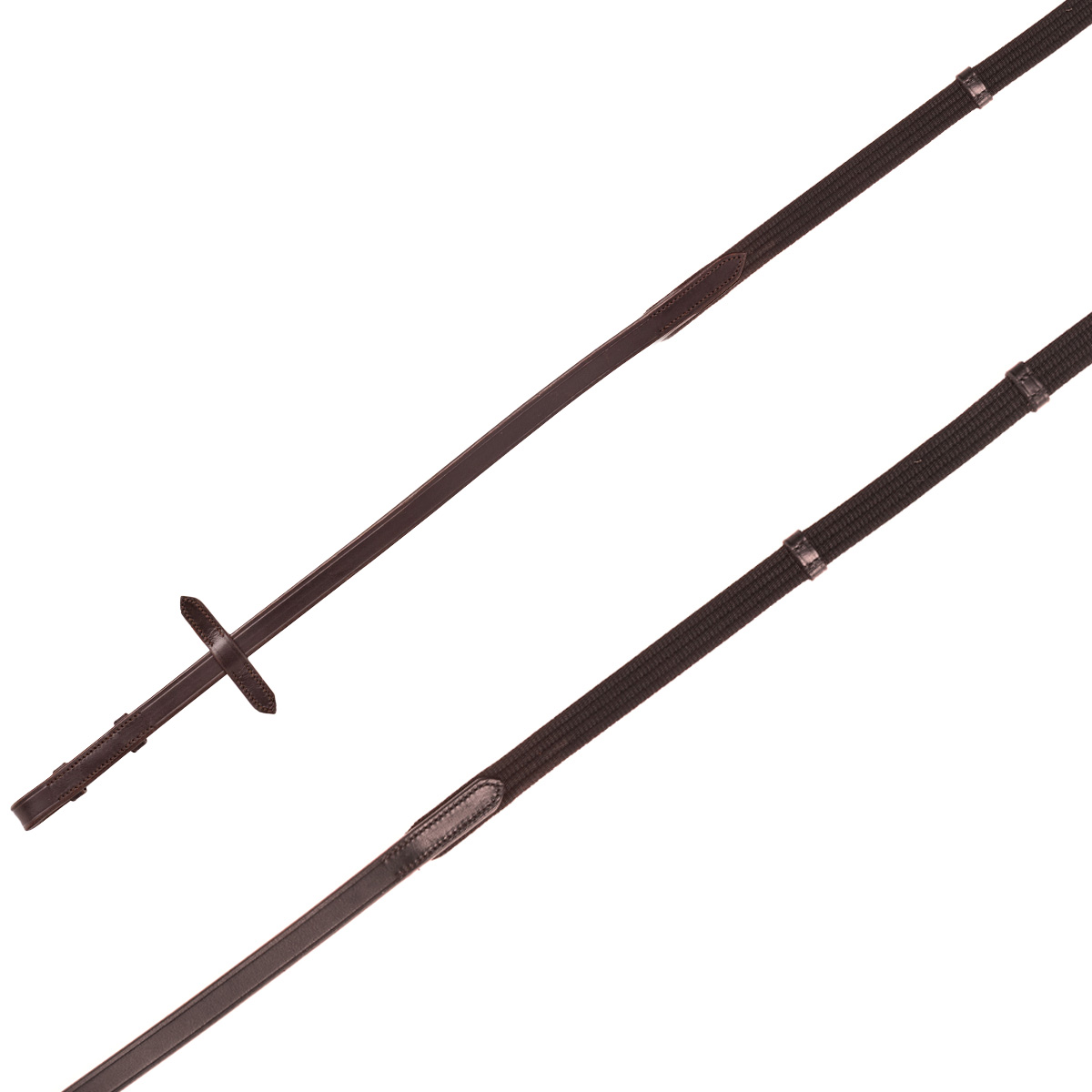 Cottage Craft Webbed Reins with Stoppers Brown