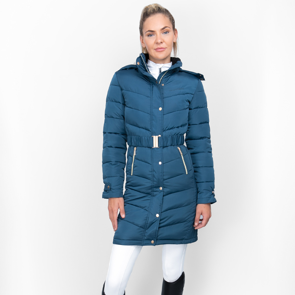 Coldstream Branxton Long Quilted Coat Blue