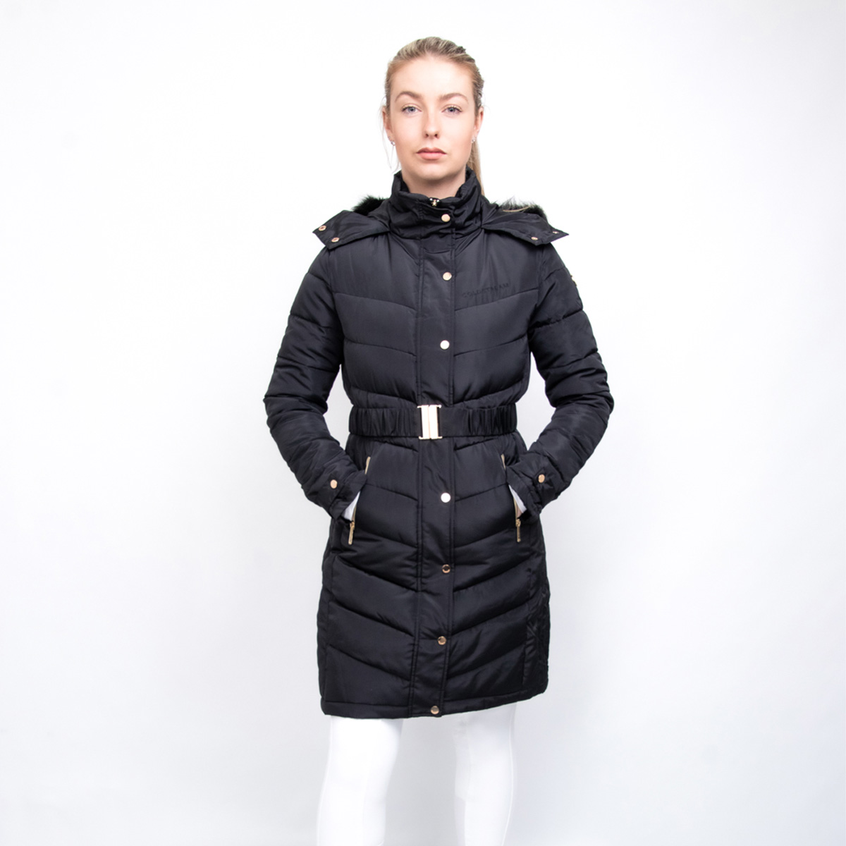 Coldstream Branxton Long Quilted Coat  Black