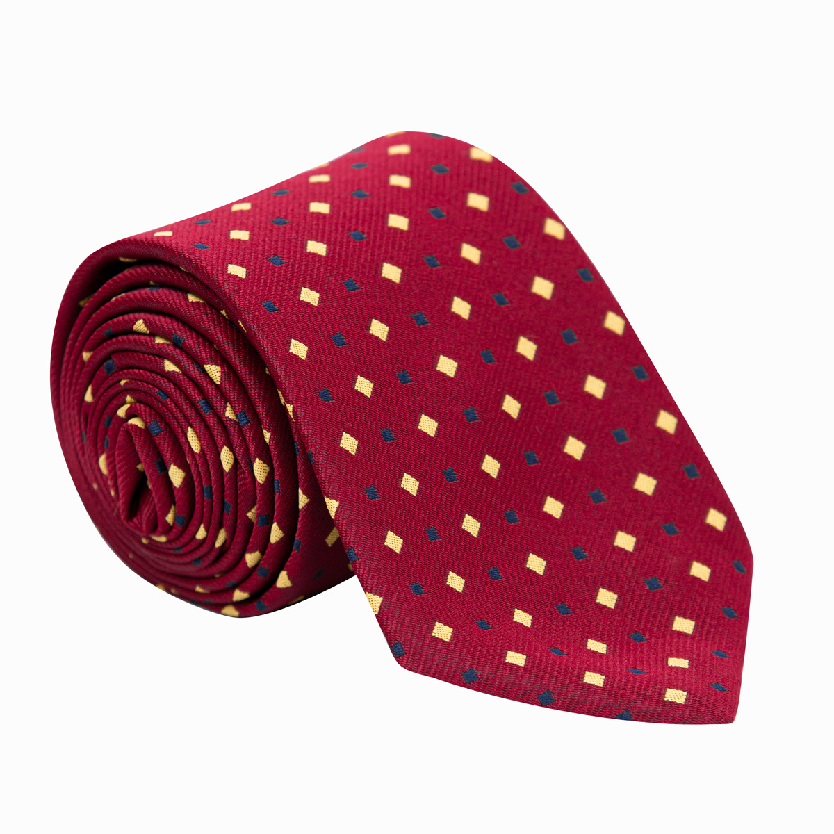 Supreme Products Show Tie - Burgundy/Gold Diamonds