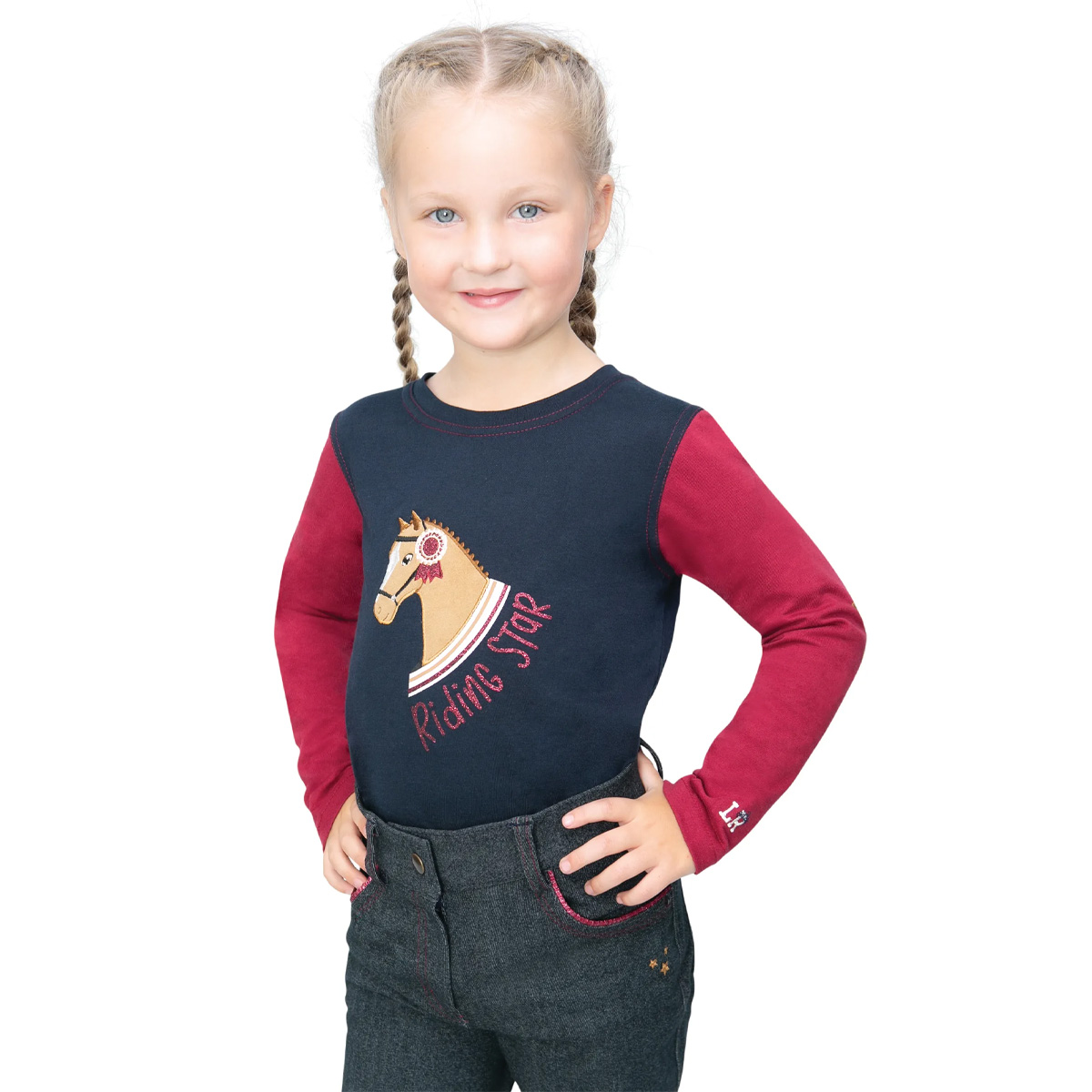 Riding Star Collection Long Sleeve T-Shirt Navy Blue