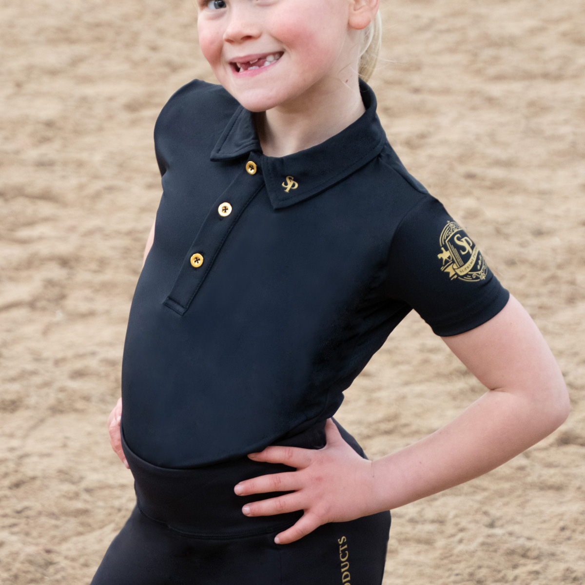 Supreme Products Active Junior Show Rider Polo Black