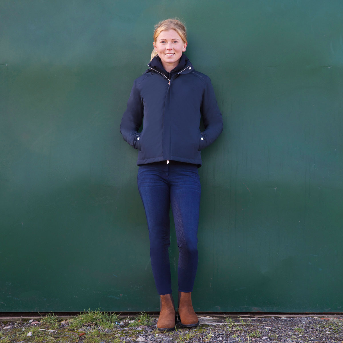 Hy Equestrian Elevate Waterproof Jacket Navy Blue