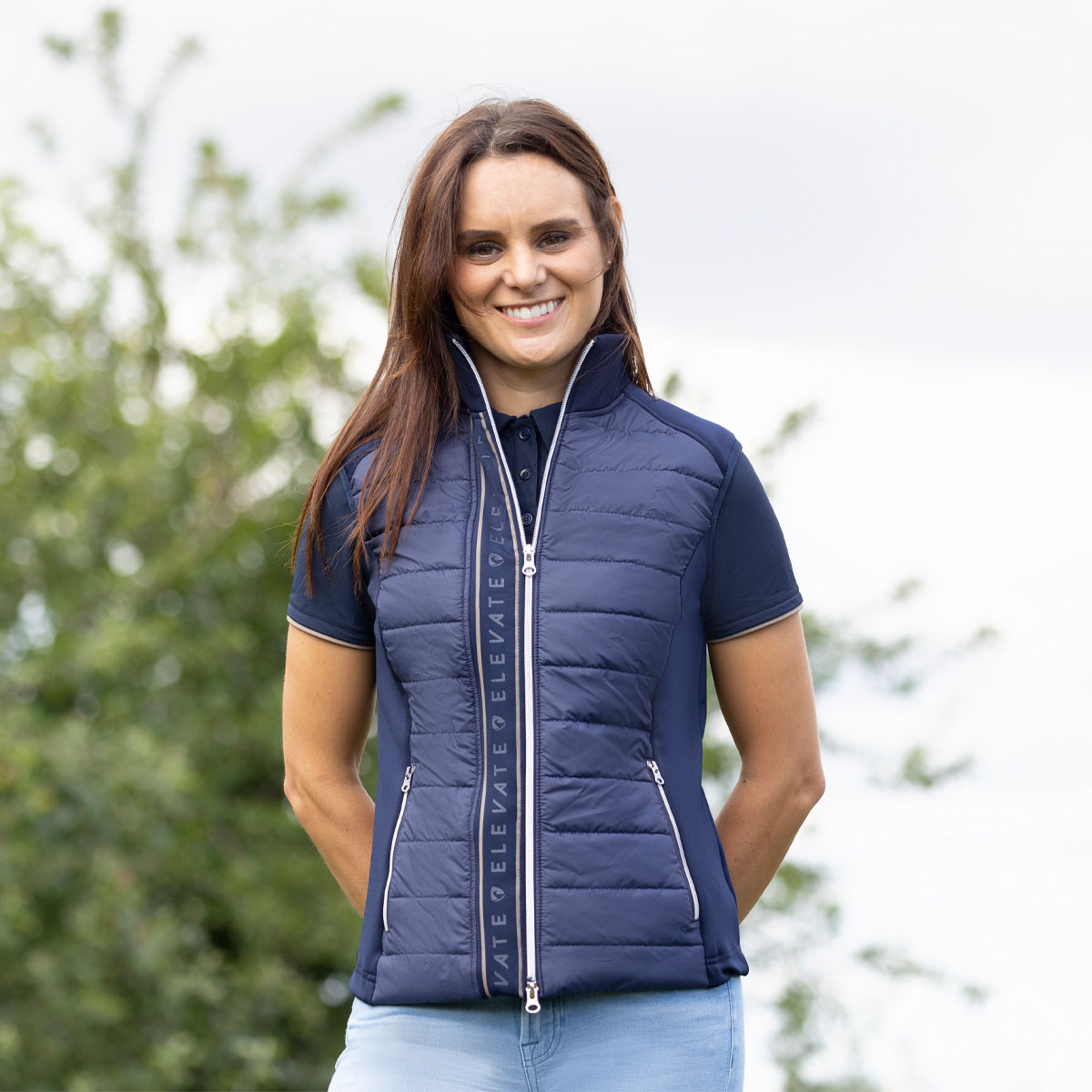 Hy Equestrian Elevate Allure Gilet Navy Blue