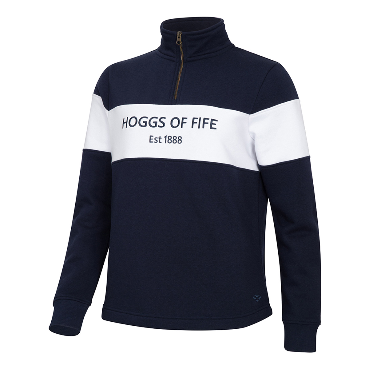 Hoggs Of Fife Dumfries 1888 Ladies 1/4 Zip Sweatshirt Navy/White