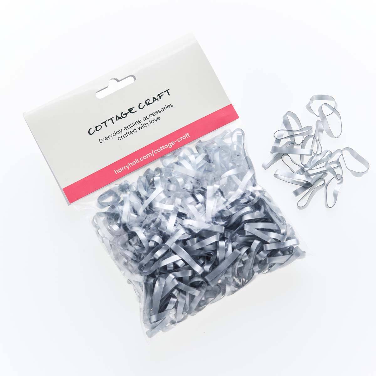 Cottage Craft Magic Plaiting Bands - 500 Pack - Silver