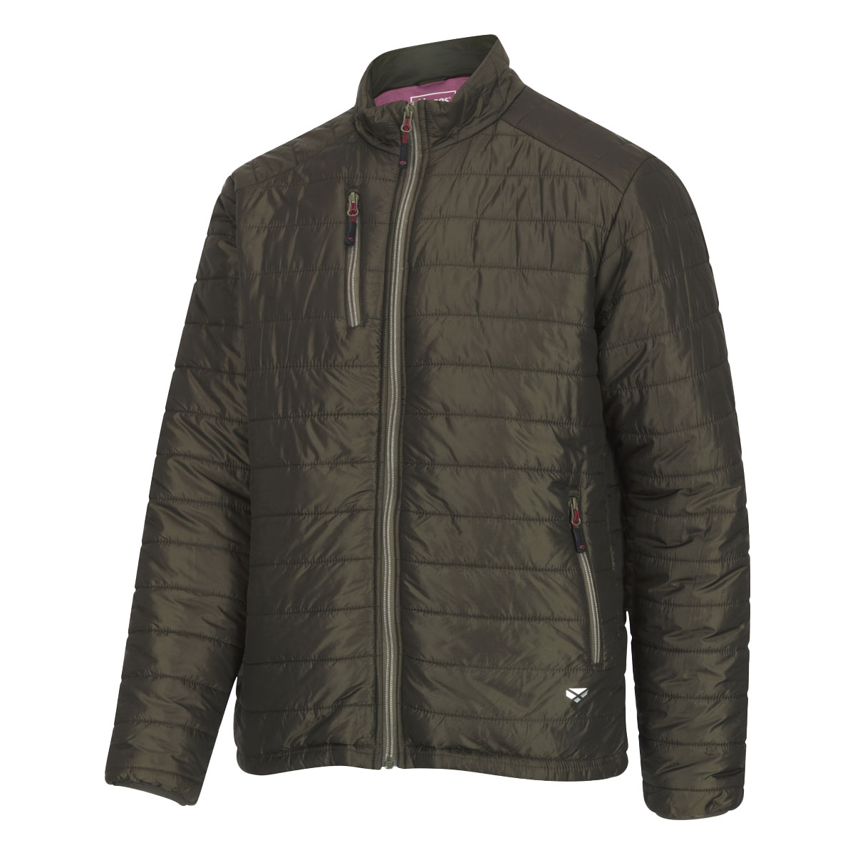 Hoggs Of Fife Kingston Lightweight Full Quilt Jacket Olive/Wine