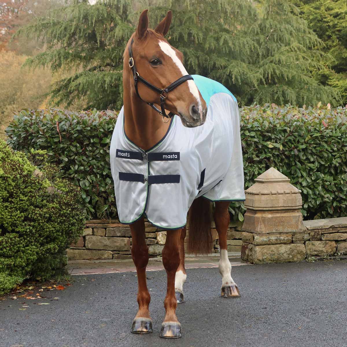 Ventomasta Standard Neck Fly Rug with Waterproof Upper Section Blue