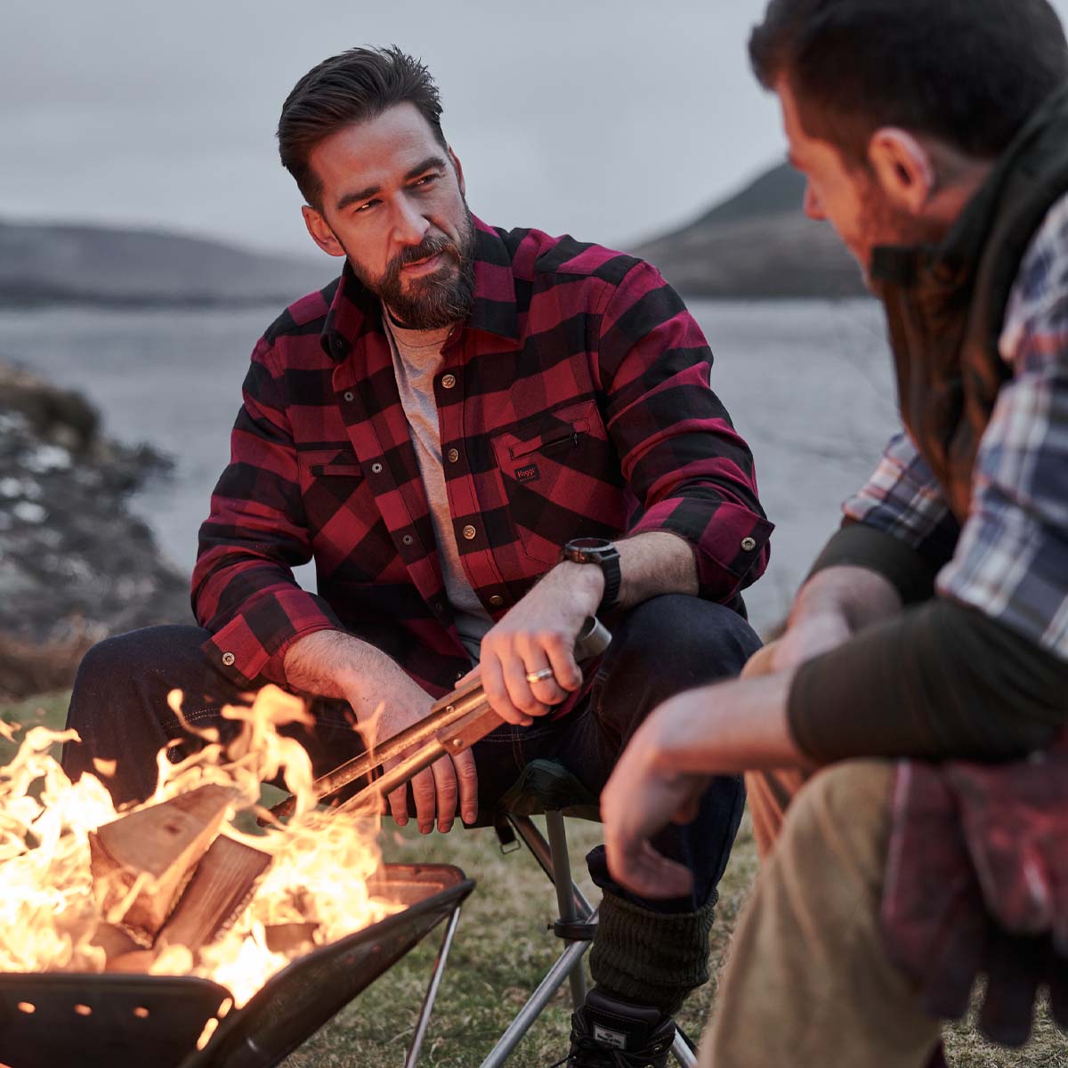 Hoggs Tentsmuir Heavyweight Flannel Shirt Red/Black Check
