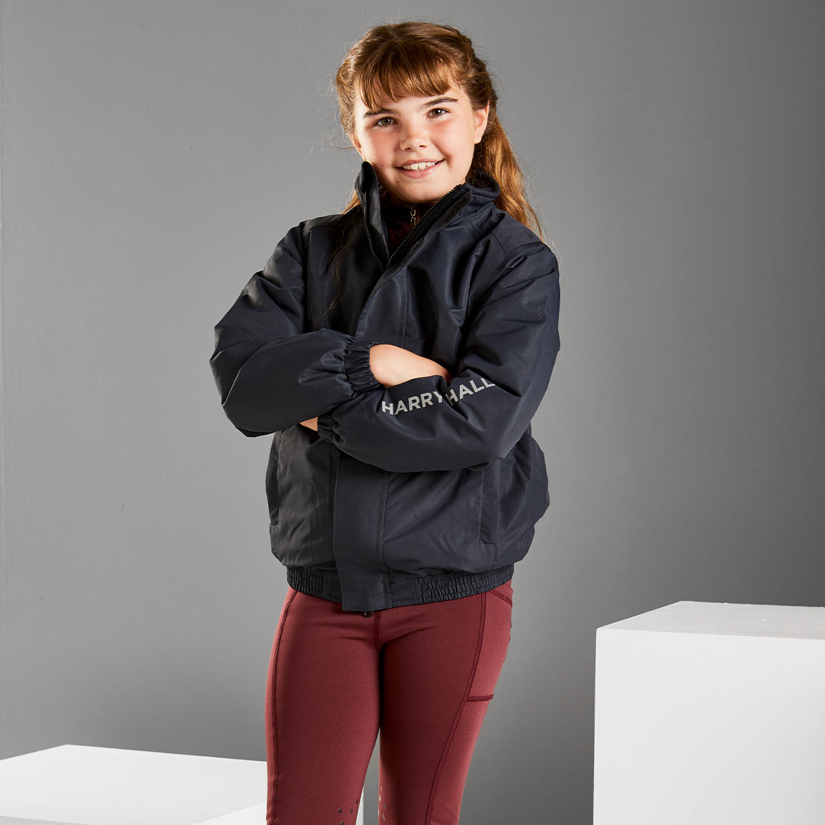 Harry Hall All-Weather Unisex Blouson Jacket Children's Dark Navy