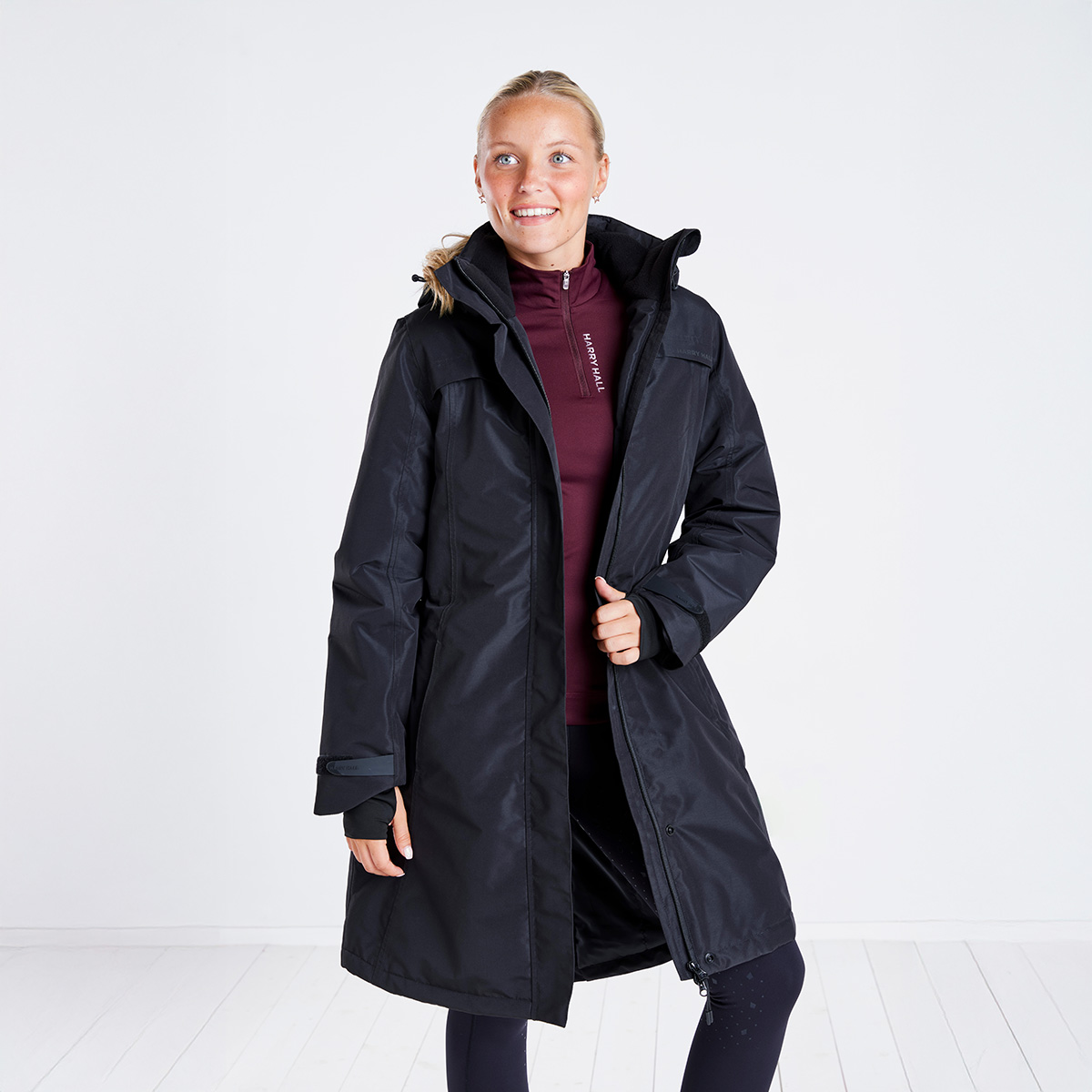 Harry Hall All-Weather Long Coat Black