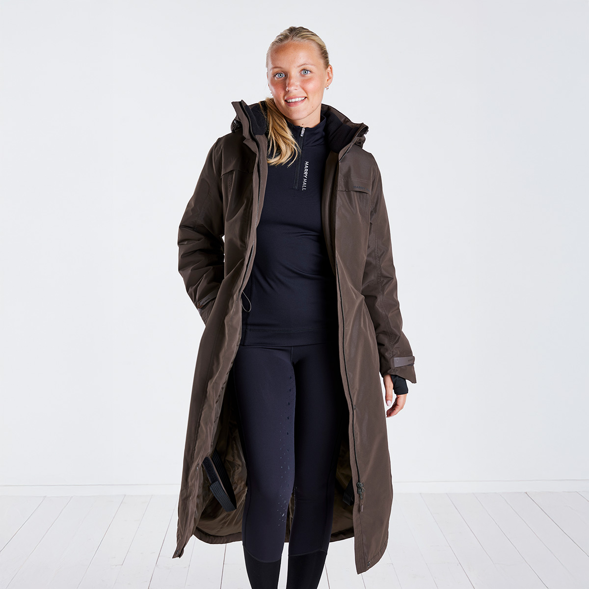 Harry Hall All-Weather Full Length Coat Chocolate