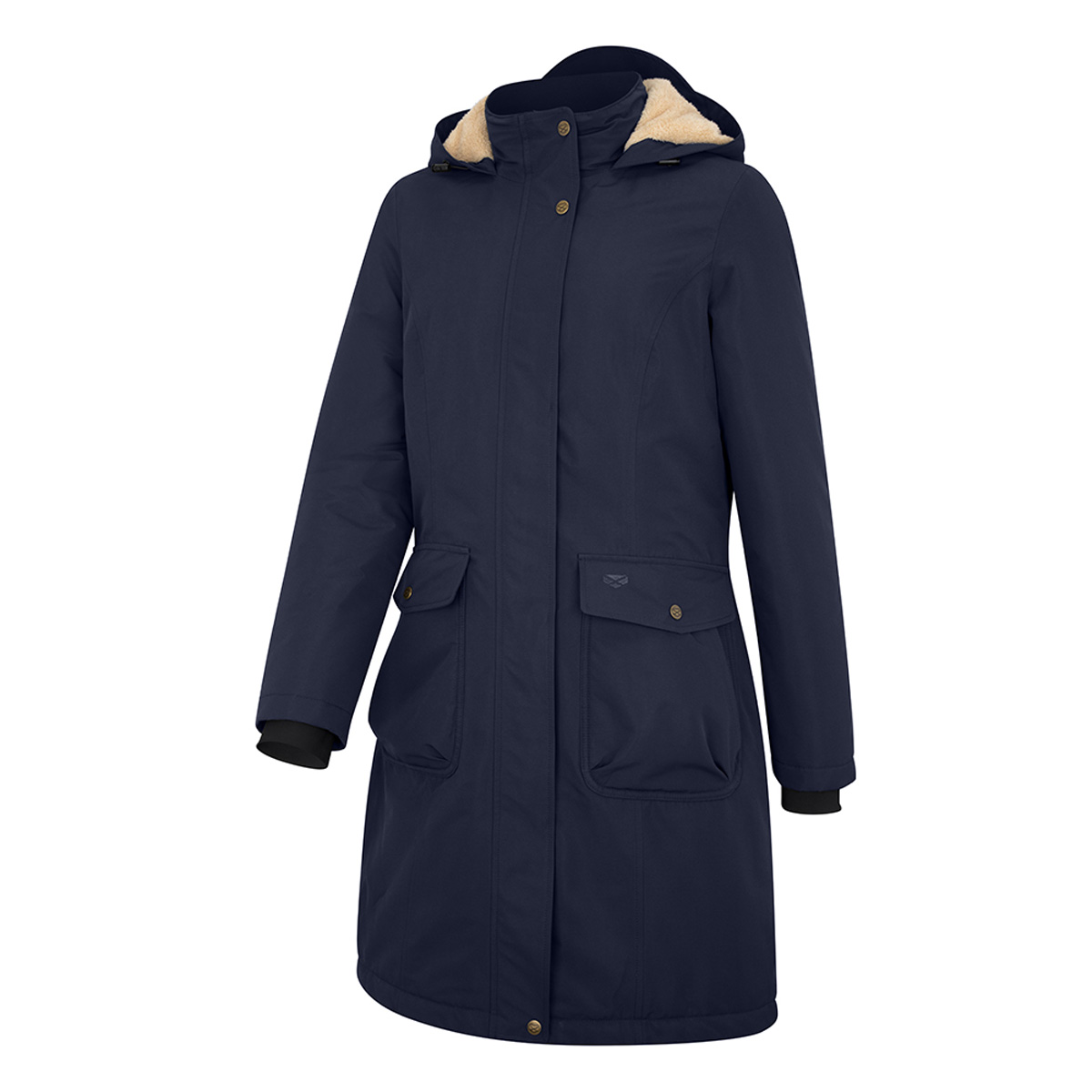 Hoggs Of Fife Walker Ladies Long Coat Ink Navy